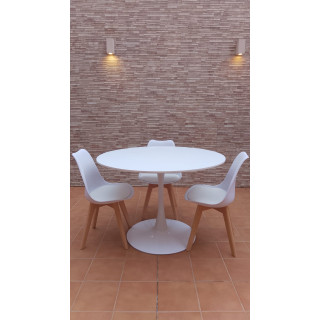 Cadira pata fusta i polipropilé